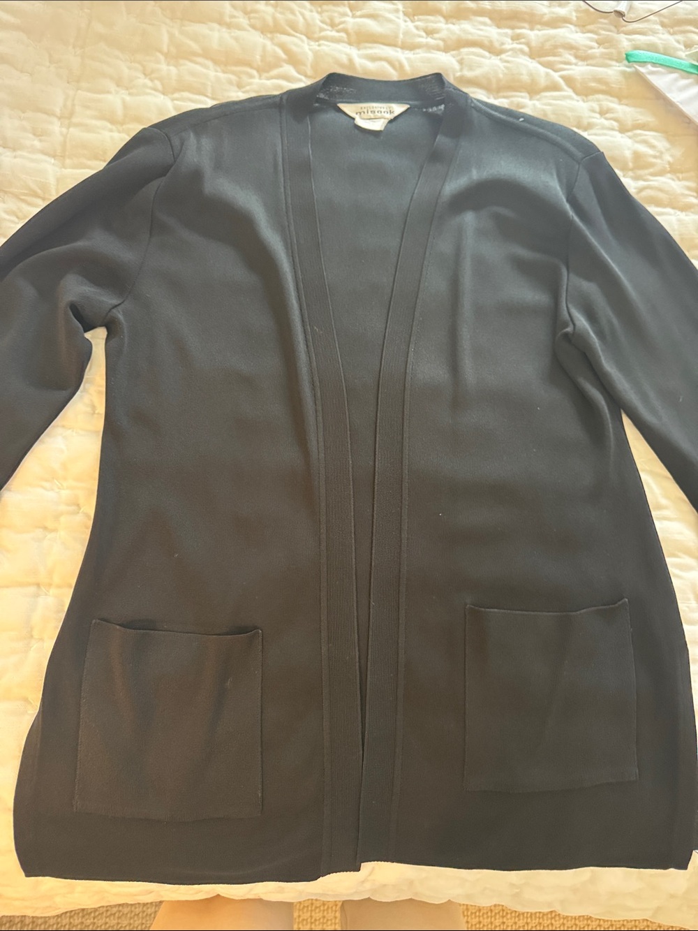 Misook Black Open-Front Cardigan Blazer